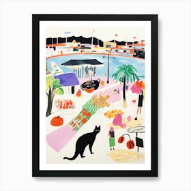 The Food Market In Copenhagen 6 Illustration Art Print