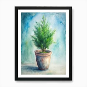 Watercolor Of A Pine Tree Art Print