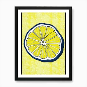 Lemon Slice in Pop Art Art Print