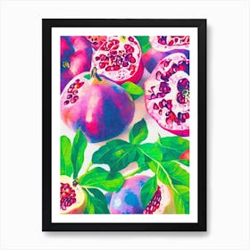Pomegranate 1 Risograph Retro Poster Fruit Art Print