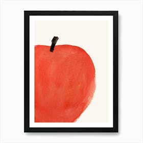Red Big Apple Fruit Watercolor Painting Minimalist Kitchen Print Art Print