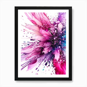 Abstract Watercolor Paint Splash On White Background Art Print