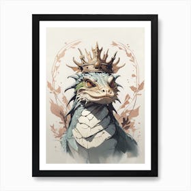 Basilisk Wearing A Crown Art Print