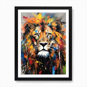 Lion Art Painting Abstract Art Expressionism 3 Art Print