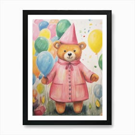 Teddy Bear Birthday Party Art Print