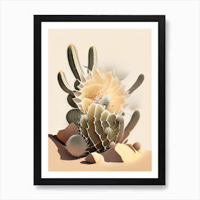 Austrocylindropuntia Subulata Neutral Abstract Art Print