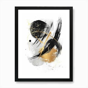 Abstract Black And Gold Painting 53 Art Print