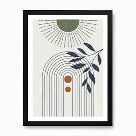 Sun And Leaves Art Print