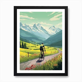 Tour De Mont Blanc France 10 Vintage Travel Illustration Art Print