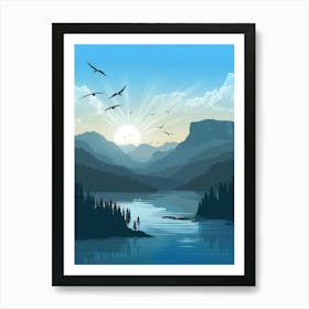 Sunrise Over The Lake Art Print