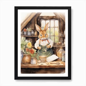 Bunny Crafting Luck Rabbit Prints Watercolour 2 Art Print