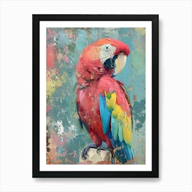 Parrot Brushstrokes 1 Art Print