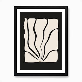 Neutral Wavy Abstract Flower Art Print