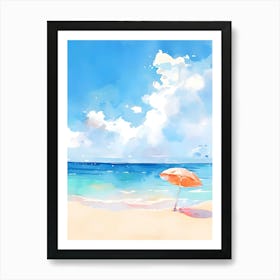 Watercolor Of A Beach 6 Art Print