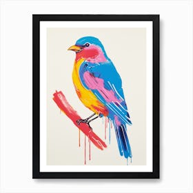 Colourful Bird Painting Bluebird 3 Art Print