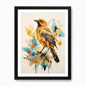 Bird Painting Collage Yellowhammer 4 Art Print