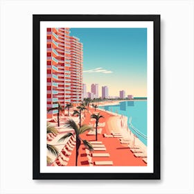 Cancun, Mexico, Flat Illustration 1 Art Print