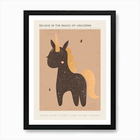 Black Unicorn Muted Pastels Poster Art Print