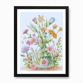 Many Flowers In A Vase Art Print