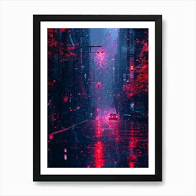 Rainy Night In The City Art Print