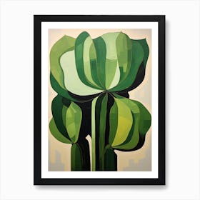 Modern Abstract Cactus Painting Acanthocalycium Cactus 1 Art Print