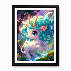 Unicorn In The Forest 22 Art Print