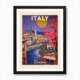 Verona Italy 1 Fauvist Painting Travel Poster Art Print