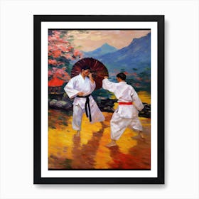 Taekwondo In The Style Of Monet 4 Art Print