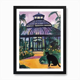 Painting Of A Cat In Royal Botanic Gardens, Kew United Kingdom In The Style Of Matisse 02 Art Print