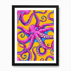 Octopus Seamless Pattern Art Print