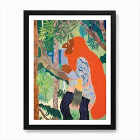 Maximalist Animal Painting Orangutan 1 Art Print