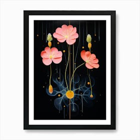 Freesia 4 Hilma Af Klint Inspired Flower Illustration Art Print