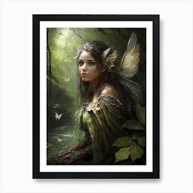 A charming fairy in the forest. 10 Art Print