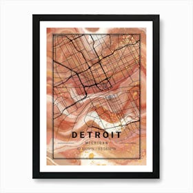 Detroit Map Art Print