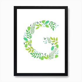 Leafy Letter G Art Print