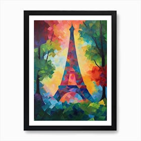 Eiffel Tower Paris France David Hockney Style 20 Art Print