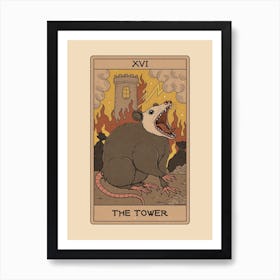 The Tower - Possum Tarot Art Print