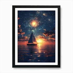 Sailboat In The Sky 1 Art Print