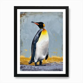 King Penguin Bleaker Island Colour Block Painting 3 Art Print
