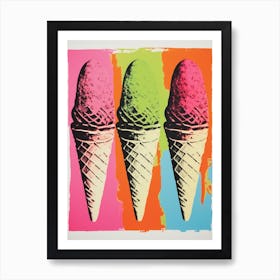 Ice Cream Cones Pop Art Retro 1 Art Print