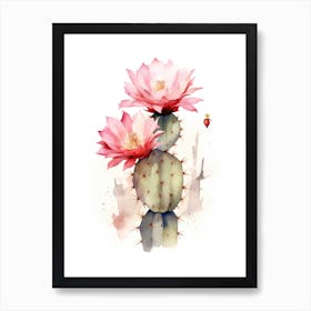 Trichocereus Cactus Watercolour Drawing 1 Art Print