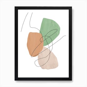 Abstract Line On Green Art Print