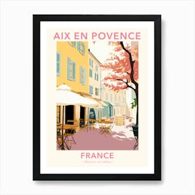 Aix En Povence, France, Flat Pastels Tones Illustration 4 Poster Art Print