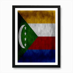 Comoros Flag Texture Art Print