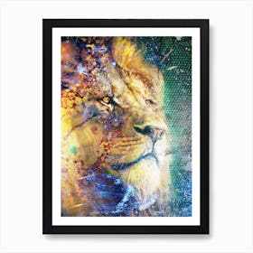 Lion Art Painting Drawing Vintage Retro Illustration Design 02 Art Print