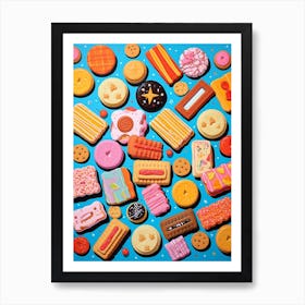 Colourful Biscuits & Sweet Treats Pattern 2 Art Print