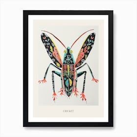 Colourful Insect Illustration Cricket 2 Poster Art Print