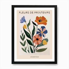 Spring Floral French Poster  Lisianthus 1 Art Print