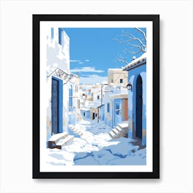 Snowy Village In Morocco Art Print