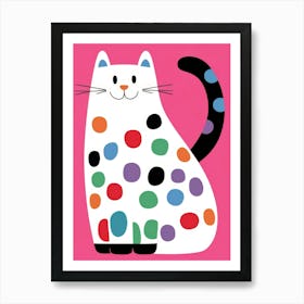 Polka Dot Cat Art Print